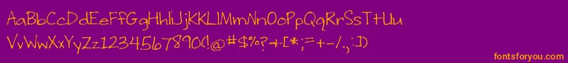Fonte WritingStuff – fontes laranjas em um fundo violeta