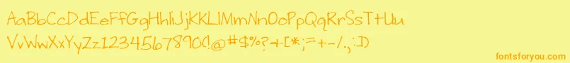 Шрифт WritingStuff – оранжевые шрифты на жёлтом фоне