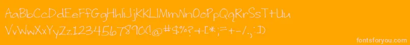 WritingStuff Font – Pink Fonts on Orange Background