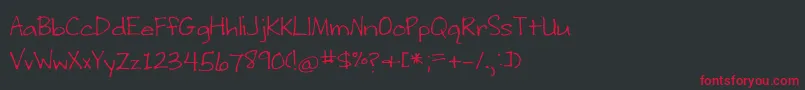 フォントWritingStuff – 黒い背景に赤い文字