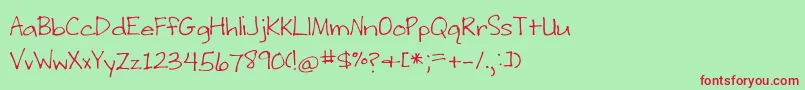 Шрифт WritingStuff – красные шрифты на зелёном фоне