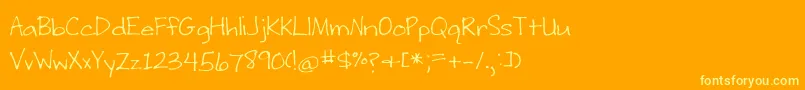 WritingStuff Font – Yellow Fonts on Orange Background