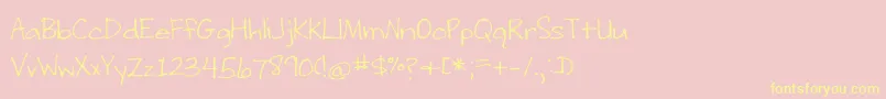 フォントWritingStuff – 黄色のフォント、ピンクの背景