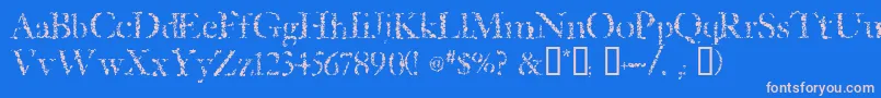Sponged Font – Pink Fonts on Blue Background