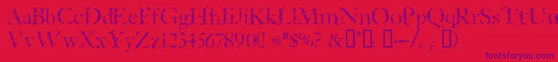 Sponged Font – Purple Fonts on Red Background
