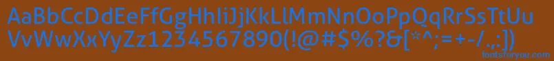 フォントAllerStdRg – 茶色の背景に青い文字