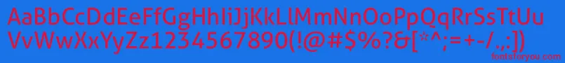 AllerStdRg-Schriftart – Rote Schriften auf blauem Hintergrund
