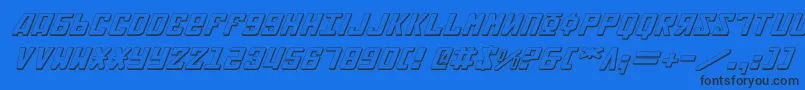 SovietExpital3D Font – Black Fonts on Blue Background