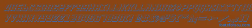 フォントSovietExpital3D – 茶色の背景に青い文字