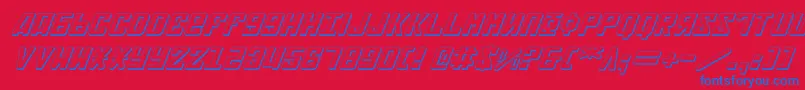 SovietExpital3D-Schriftart – Blaue Schriften auf rotem Hintergrund