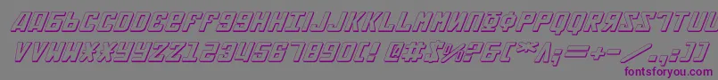 Weitere Informationen zur SovietExpital3D-Schriftart SovietExpital3D-Schriftart – Violette Schriften auf grauem Hintergrund