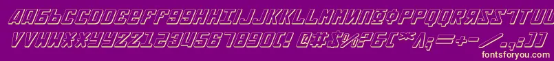 SovietExpital3D Font – Yellow Fonts on Purple Background