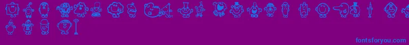 フォントMr – 紫色の背景に青い文字