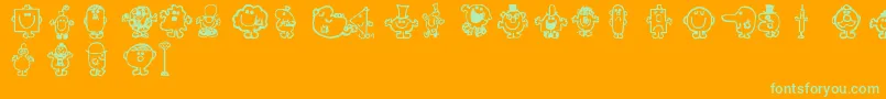 Mr Font – Green Fonts on Orange Background