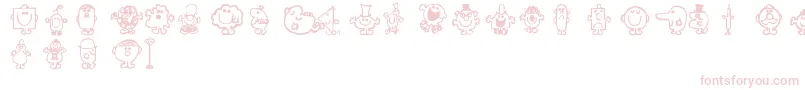 Mr-Schriftart – Rosa Schriften auf weißem Hintergrund