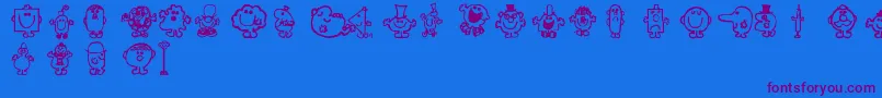 Mr Font – Purple Fonts on Blue Background