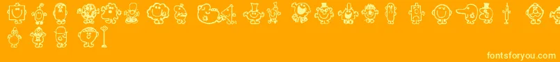フォントMr – オレンジの背景に黄色の文字