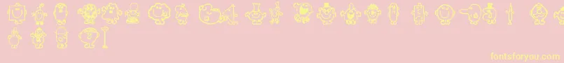 Mr-Schriftart – Gelbe Schriften auf rosa Hintergrund