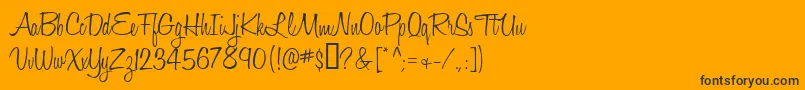 HoneyScriptLight-Schriftart – Schwarze Schriften auf orangefarbenem Hintergrund