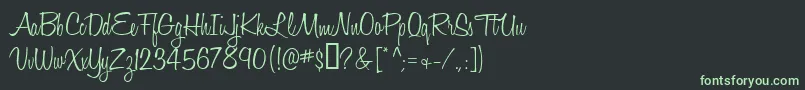 フォントHoneyScriptLight – 黒い背景に緑の文字