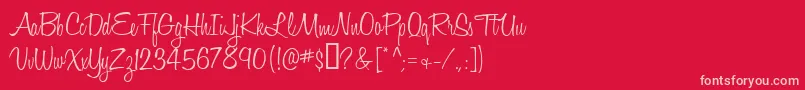 HoneyScriptLight Font – Pink Fonts on Red Background