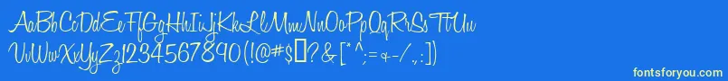 Fonte HoneyScriptLight – fontes amarelas em um fundo azul
