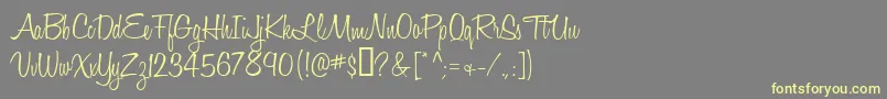 HoneyScriptLight Font – Yellow Fonts on Gray Background