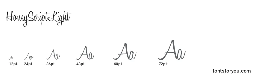 HoneyScriptLight Font Sizes