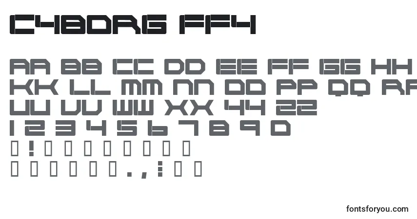 A fonte Cyborg ffy – alfabeto, números, caracteres especiais