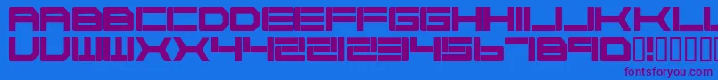 Cyborg ffy Font – Purple Fonts on Blue Background