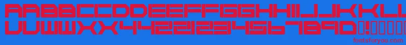 Cyborg ffy Font – Red Fonts on Blue Background