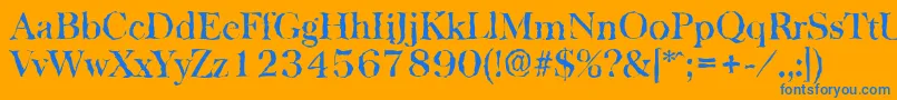 BaskervillerandomMediumRegular Font – Blue Fonts on Orange Background