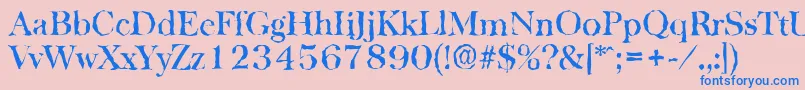 BaskervillerandomMediumRegular Font – Blue Fonts on Pink Background