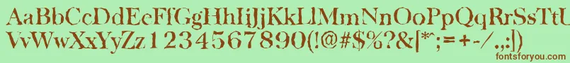BaskervillerandomMediumRegular Font – Brown Fonts on Green Background