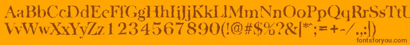 BaskervillerandomMediumRegular Font – Brown Fonts on Orange Background