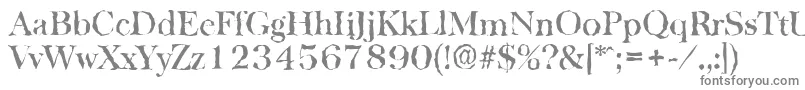 フォントBaskervillerandomMediumRegular – 白い背景に灰色の文字