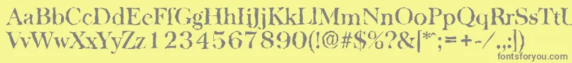 フォントBaskervillerandomMediumRegular – 黄色の背景に灰色の文字