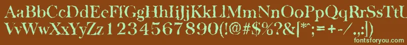 BaskervillerandomMediumRegular Font – Green Fonts on Brown Background