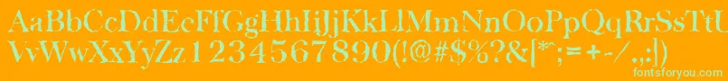 BaskervillerandomMediumRegular Font – Green Fonts on Orange Background