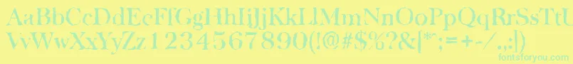 BaskervillerandomMediumRegular Font – Green Fonts on Yellow Background