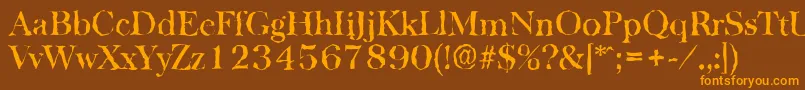 BaskervillerandomMediumRegular Font – Orange Fonts on Brown Background