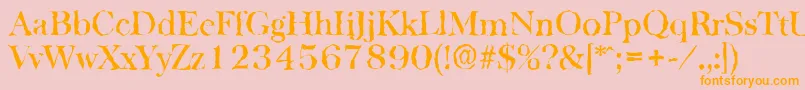 BaskervillerandomMediumRegular Font – Orange Fonts on Pink Background