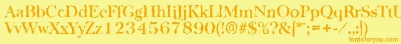 BaskervillerandomMediumRegular Font – Orange Fonts on Yellow Background