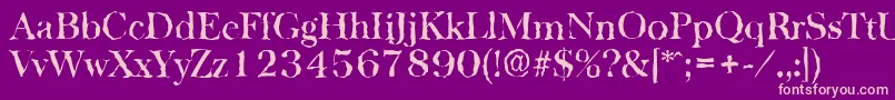 BaskervillerandomMediumRegular Font – Pink Fonts on Purple Background