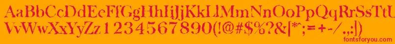 BaskervillerandomMediumRegular Font – Red Fonts on Orange Background