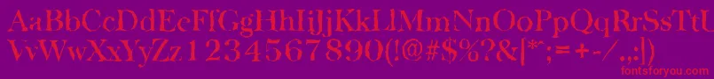 BaskervillerandomMediumRegular Font – Red Fonts on Purple Background