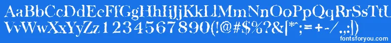 Шрифт BaskervillerandomMediumRegular – белые шрифты на синем фоне