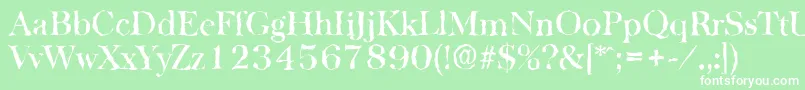 BaskervillerandomMediumRegular Font – White Fonts on Green Background