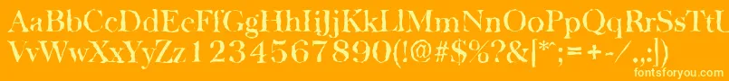 BaskervillerandomMediumRegular Font – Yellow Fonts on Orange Background