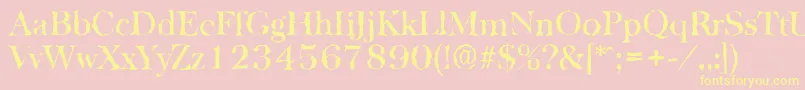 BaskervillerandomMediumRegular Font – Yellow Fonts on Pink Background